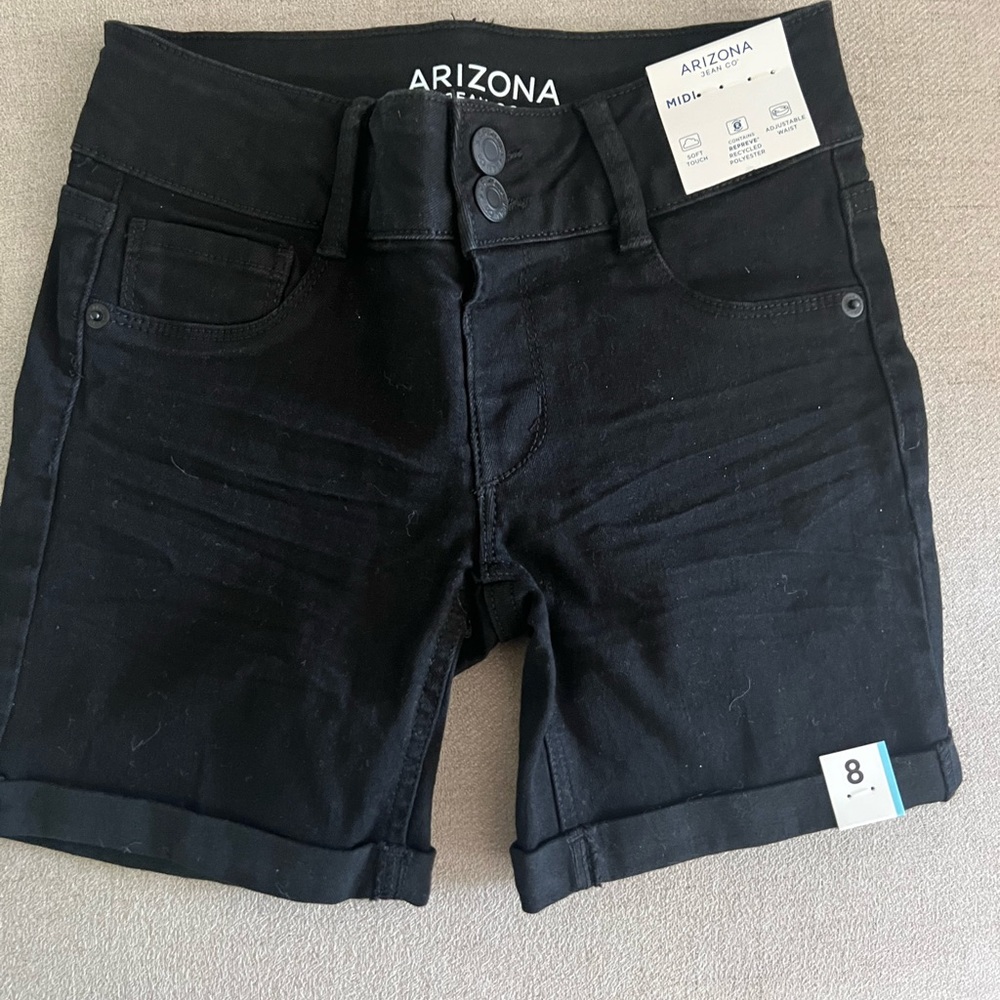 Girls NWT black shorts size 8